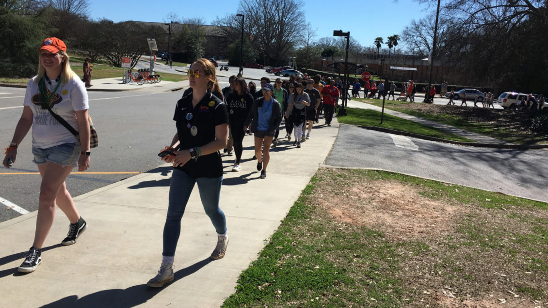 student walk to support suicide awareness